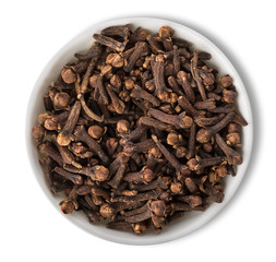 Clove in plate isolated