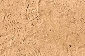 foot prints in dried mud