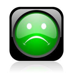 cry black and green square web glossy icon