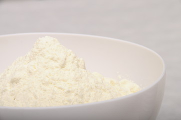 Flour in a white bowl