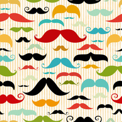 Mustache seamless pattern in vintage style - 51304363