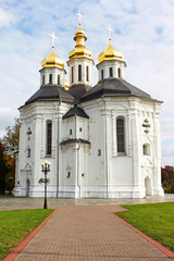 Fototapeta na wymiar Ekateriniska church in Chernigov, Ukraine - monument of the 17-t