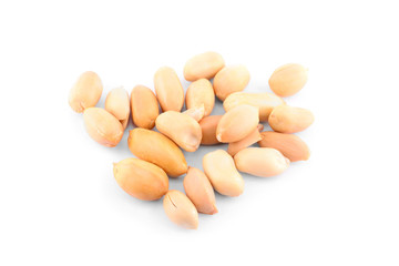 Processed peanuts isolated on white background