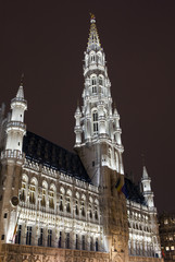 Fototapeta na wymiar Brussels City Hall (Hotel de Ville) in Grand Place