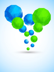 Background with polygonal spheres