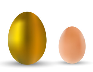 Gradient mesh golden and normal eggs