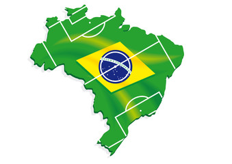 brazil map flag soccer