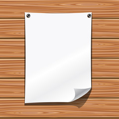 Paper on a wooden wall