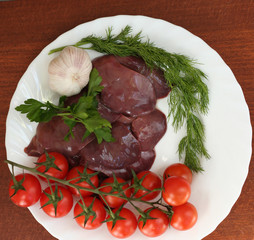 uncooked chiked liver and ingredients