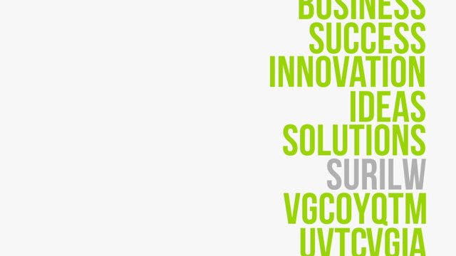 Scrolling Business related words