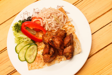 kebab with vegetables