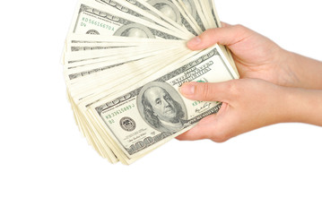 Dollar bank note money in the hand