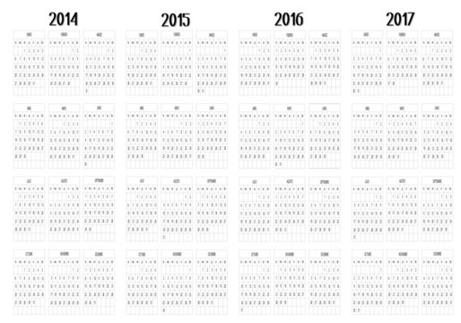 Calendar 2014 to 2017
