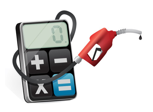 calculating profits with a gas pump nozzle