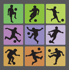 Soccer Boy Silhouettes 2, football shadows