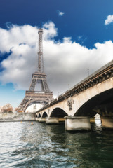 Fototapeta na wymiar Wonderful view of Eiffel Tower in all its magnificence - Paris