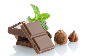 Closeup detail of chocolate parts