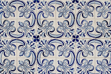 Traditional Portuguese glazed tiles