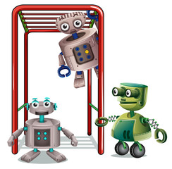 Three robots playing