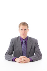 a young businessman on white background