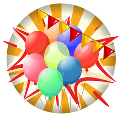 Balloons inside the spinning wheel