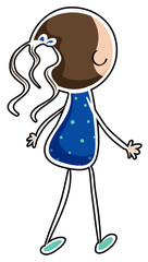 A back view of a young girl