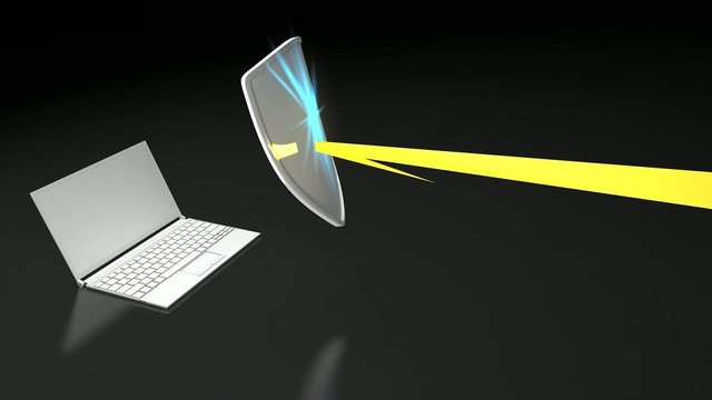 A sheild protecting PC from harmful attack.