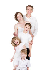 Fototapeta na wymiar Happy family with children. isolated on white