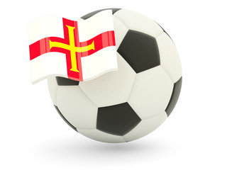Obraz premium Football with flag of guernsey