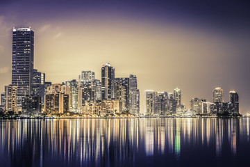 Fototapeta premium Miami downtown at night