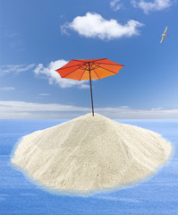 concept vacances &icirc;le vierge d&eacute;serte