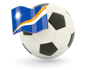 Football with flag of marshall islands