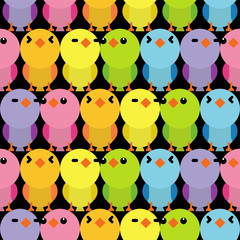 Colorful birds seamless pattern