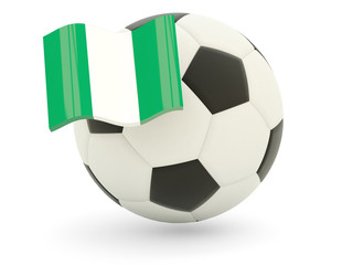 Football with flag of nigeria