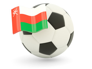 Football with flag of oman