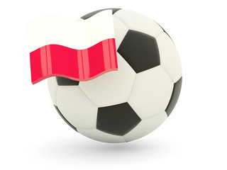Obraz premium Football with flag of poland