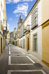 Colorful center street. Typical Spanish village