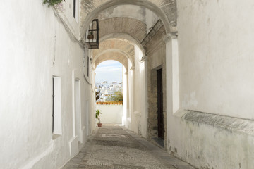 Old narrow street in Spain.Vejer de la Frontera, Andalusia