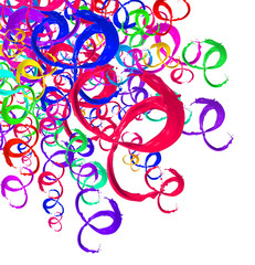 Colored paint splashes isolated on white background