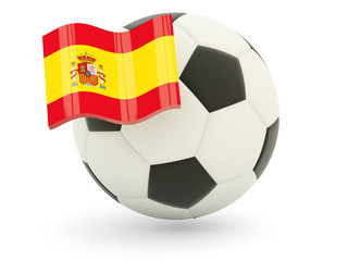 Obraz premium Football with flag of spain