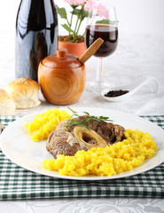 Marrowbone with saffron rice