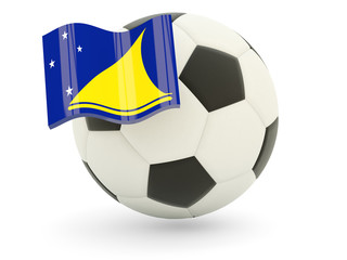 Obraz premium Football with flag of tokelau