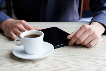 businessman drinking coffee