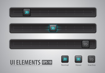 UI sliders set on grey background