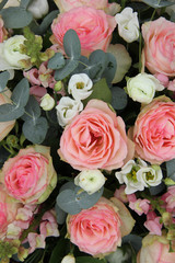 Bridal arrangement in pink and white