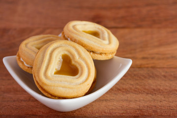 cookies in white small bowl