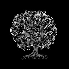 Abstract tree with roots for your design