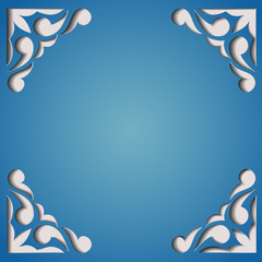 Paper cutout card. Template frame design.