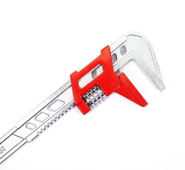 adjustable spanner colored red for plumbing