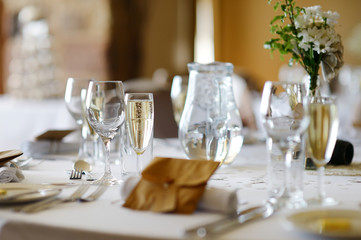 Table set for an event party